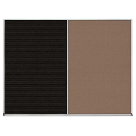 United Visual Products Single Door Radius Corkboard, 24"x36", Sat, UV7001RC-SATIN-CORK UV7001RC-SATIN-CORK